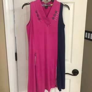 Jamie Sadock golf dress, XS fuschia/navy